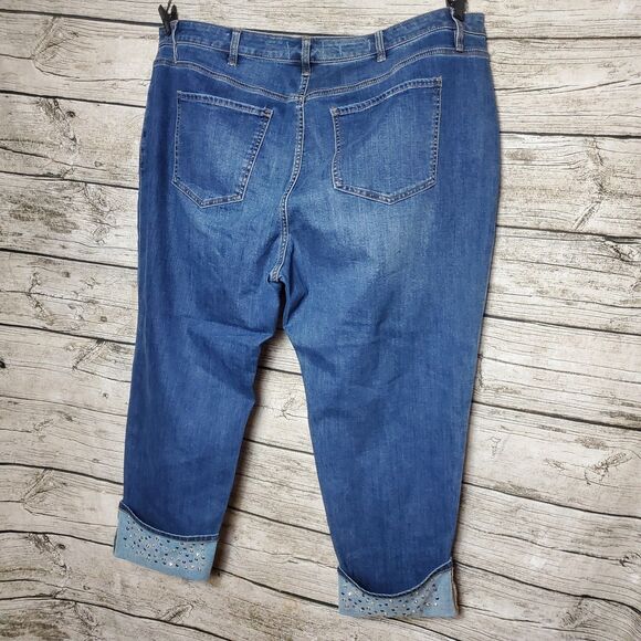 lane bryant Flex Magic Waistband Signature Fit Mid Rise Boyfriend Jeans Size 24 - Picture 4 of 8